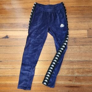 Kappa Purple Tear Away Velvet Velour Tape Trim Sweatpants